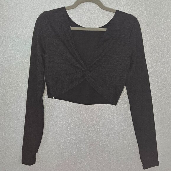 NWT JoyLab Cropped Fit Seamless Tee - L Black Onyx - Picture 1 of 5
